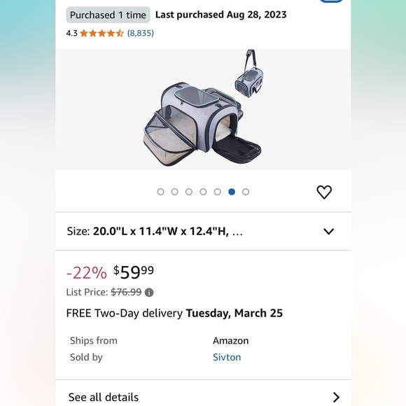 Siivton Large Pet Carrier - Picture 8 of 9